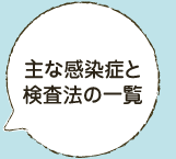 主な感染症と 検査法の一覧